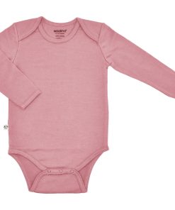 Imperfect Baby Bodysuit, Long Sleeve, Merino Wool, Blush