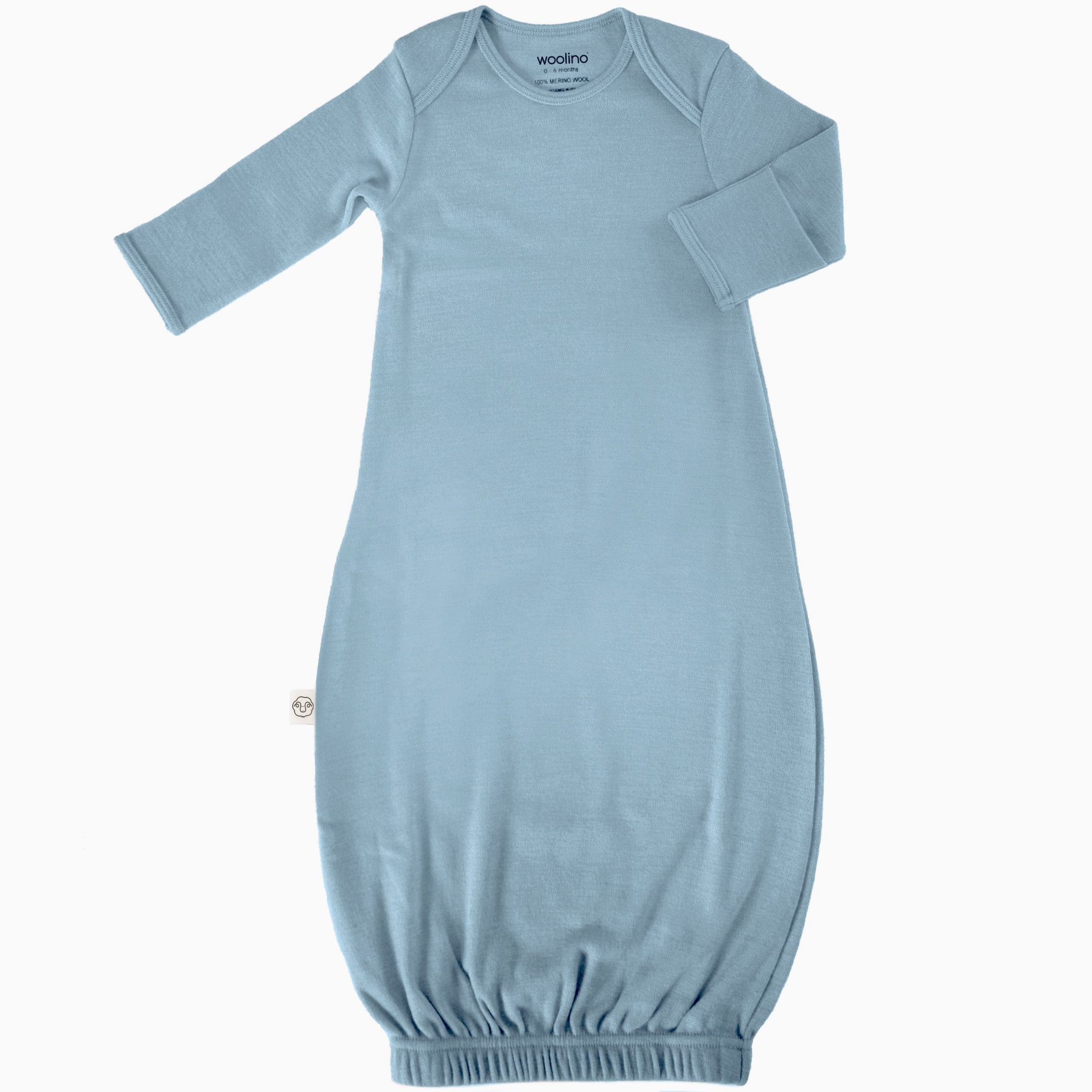 Imperfect Baby Gown, Merino Wool, 0-6 Months, Blue