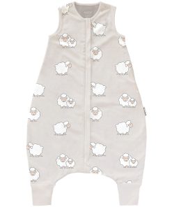 4 Season Baby Sleep Bag with Feet, Merino Wool & Organic Cotton, Sheep