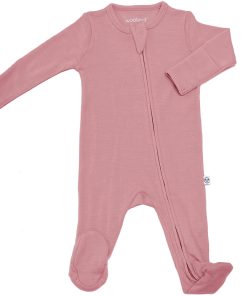 Footie Pajamas, Merino Wool, Blush
