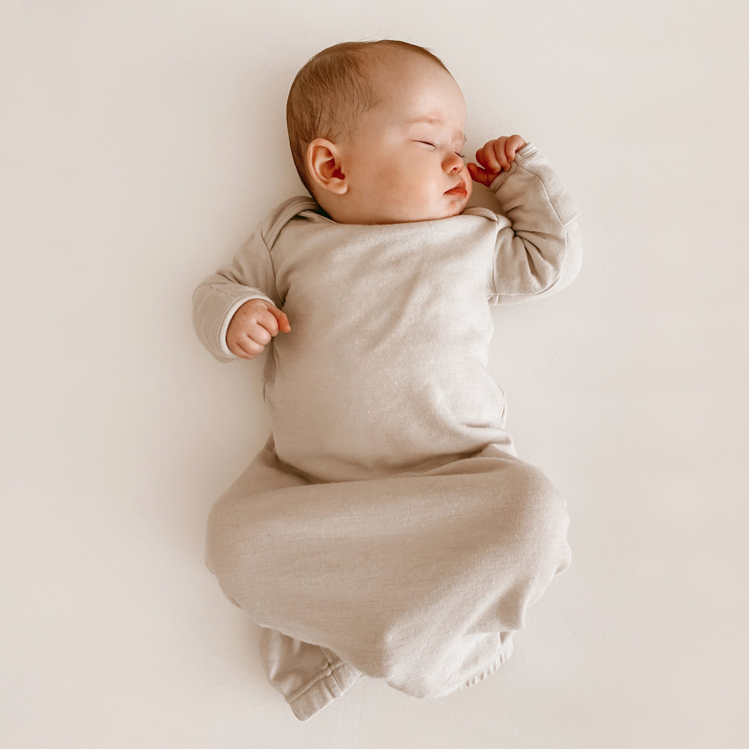 Baby Gown, Merino Wool, 0-6 Months, Oat - Image 2