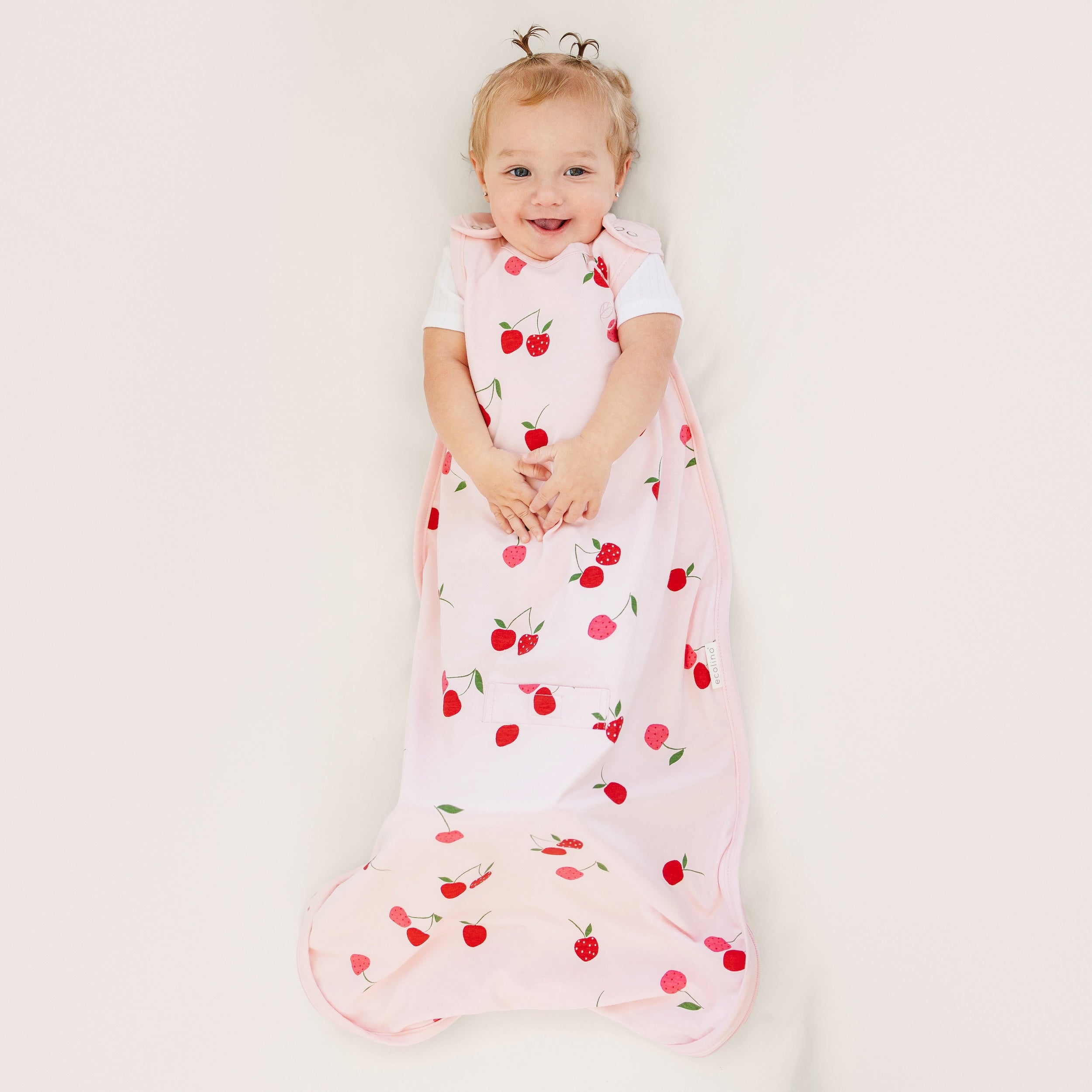 Ecolino Adjustable Toddler Sleep Bag, Organic Cotton, Universal Size: 2 - 4 Years, Cherry - Image 2