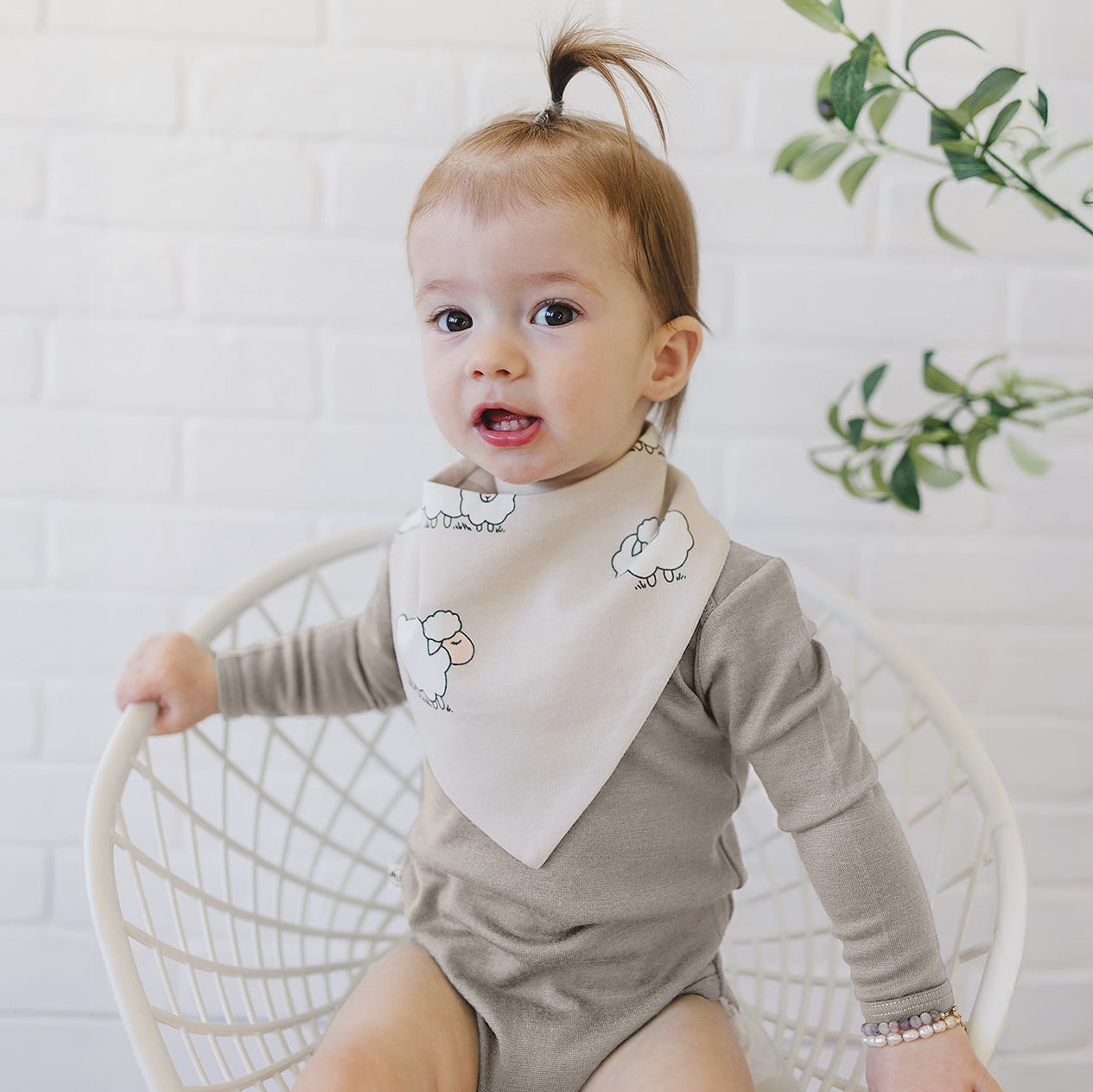 Baby Bodysuit, Long Sleeve, Merino Wool, Dove - Image 5