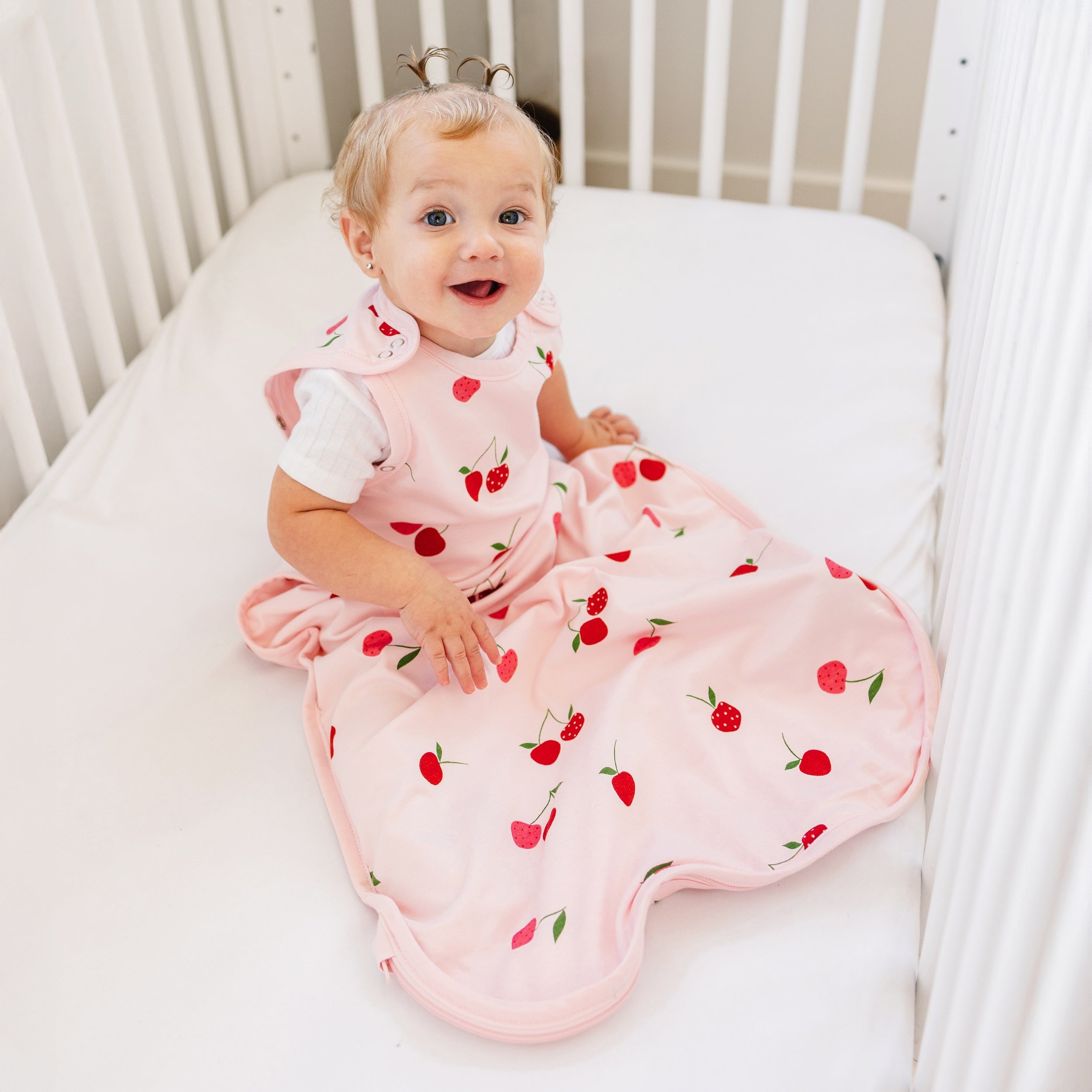 Ecolino Adjustable Toddler Sleep Bag, Organic Cotton, Universal Size: 2 - 4 Years, Cherry - Image 3