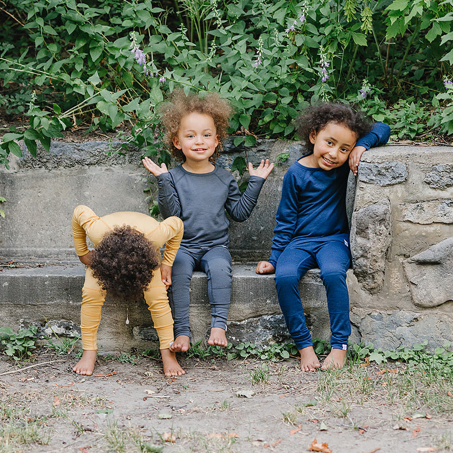 Kids Merino Wool Base Layer, Long Sleeve Top, Storm Gray - Image 4