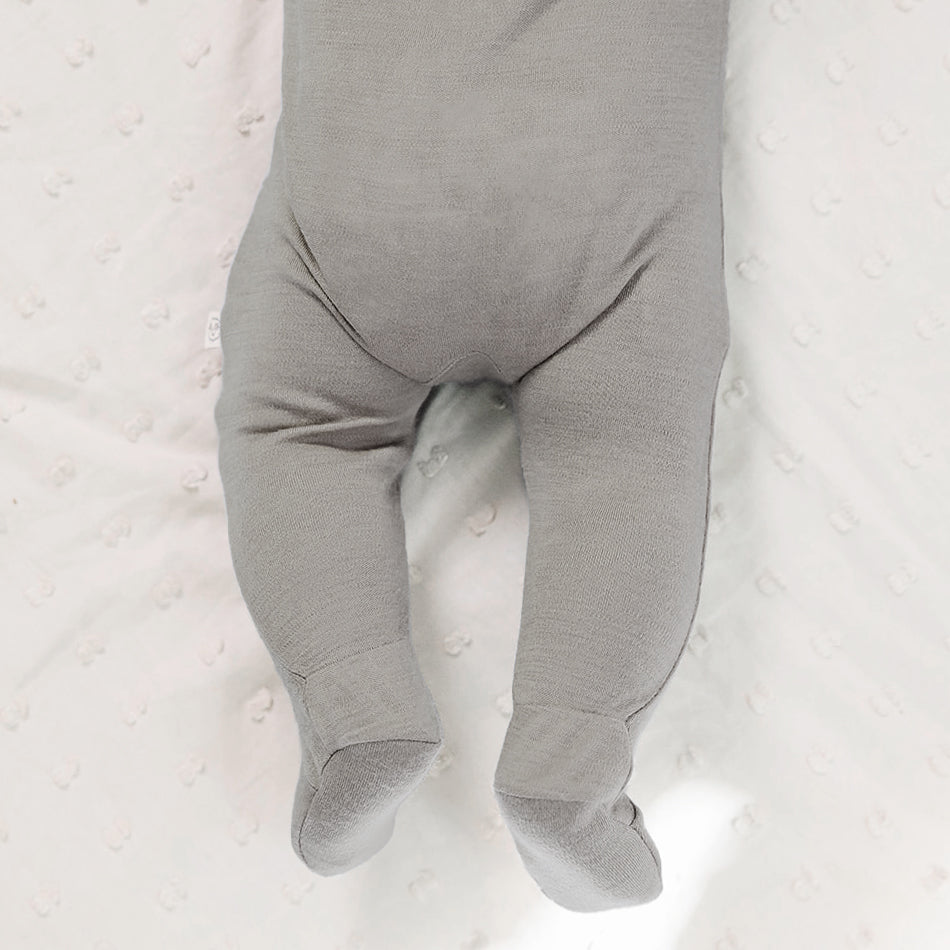 Footie Pajamas, Merino Wool, Dove - Image 4