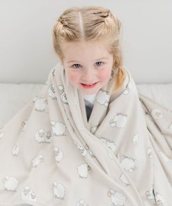Toddler Blanket, 4 Season Merino Wool & Organic Cotton Blanket, 52.5 x 40, Sheep