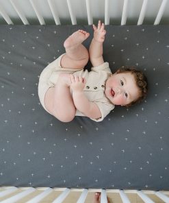 Ecolino Crib Sheet, 100% Organic Cotton, Slate Twinkle