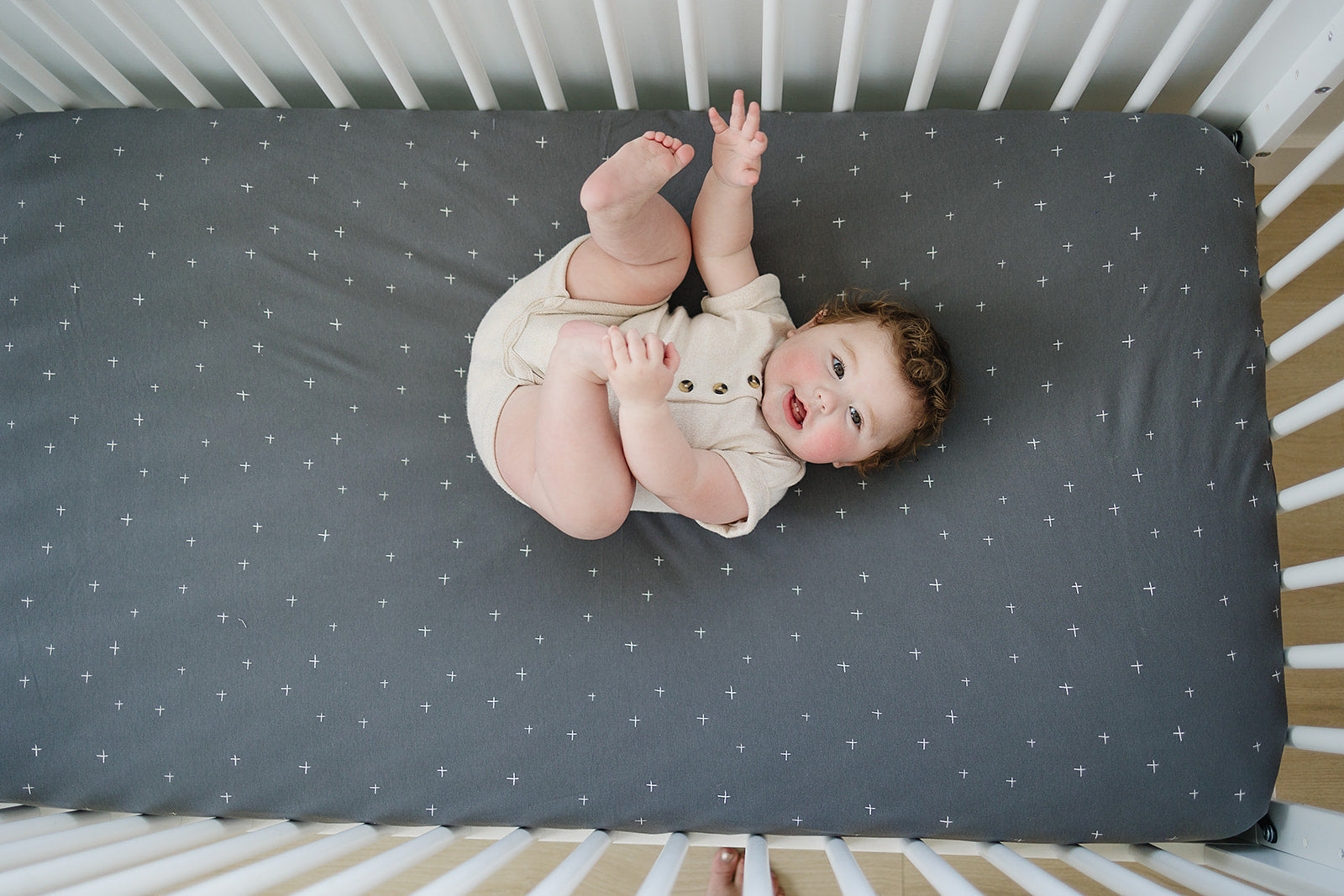 Ecolino Crib Sheet, 100% Organic Cotton, Slate Twinkle