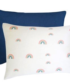 Imperfect Ecolino Pillowcase, 100% Organic Cotton, 2 Pack, Navy Blue + Rainbow