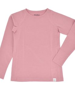 Imperfect Kids Merino Wool Base Layer, Long Sleeve Top, Blush Pink