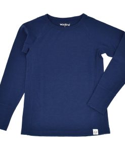 Imperfect Kids Merino Wool Base Layer, Long Sleeve Top, Deep Blue