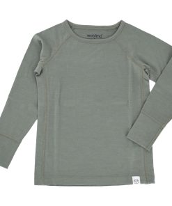 Imperfect Kids Merino Wool Base Layer, Long Sleeve Top, Sage