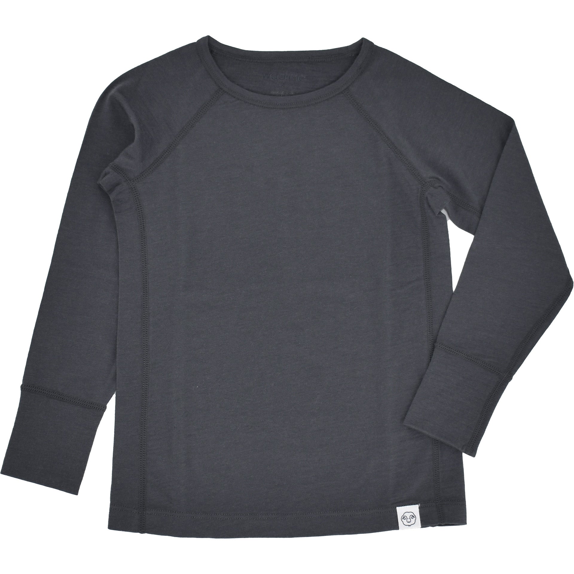 Kids Merino Wool Base Layer, Long Sleeve Top, Storm Gray - Image 2