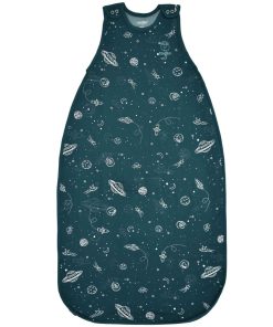 4 Season Big Kid Sleep Bag, Merino Wool & Organic Cotton, 4 - 6 Years, Space - GLOW IN THE DARK