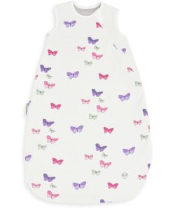 4 Season Classic Baby Sleeping Bag, Merino Wool & Organic Cotton, Butterfly