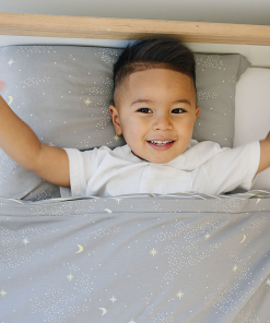 Ecolino Pillowcases, 100% Organic Cotton, 2 Pack, Milky Way + Stripes