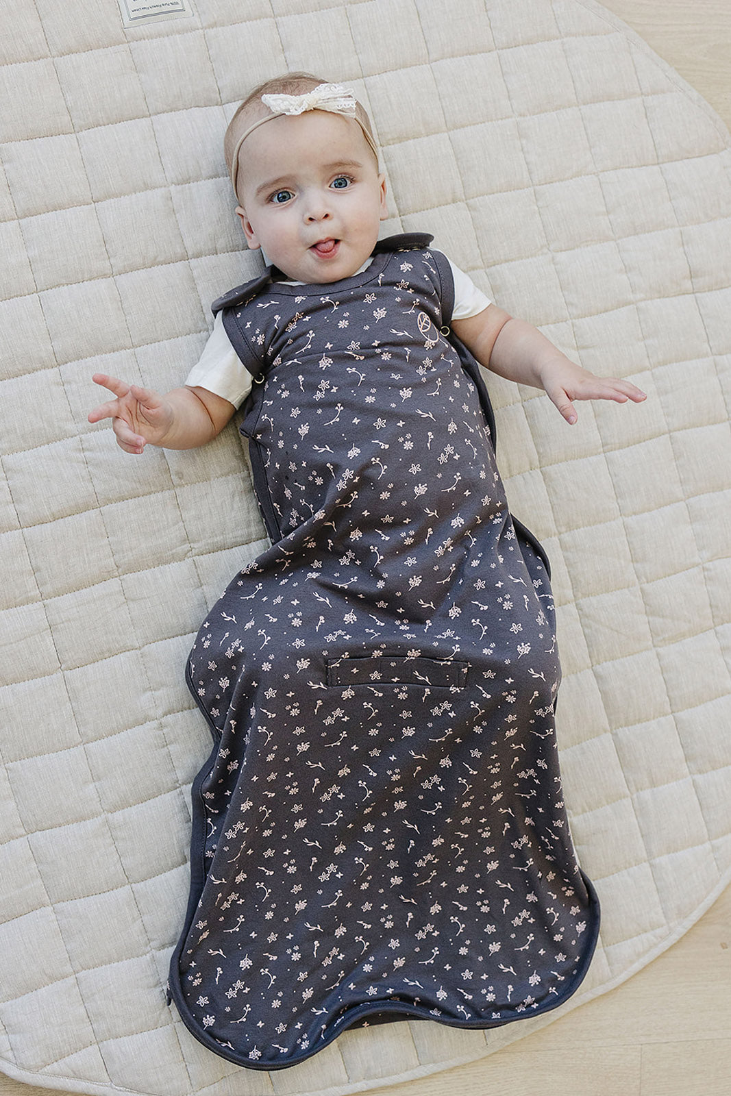 Ecolino Adjustable Baby Sleep Bag, Organic Cotton, Universal Size: 2 Months - 2 Years, Small Flower - Image 2