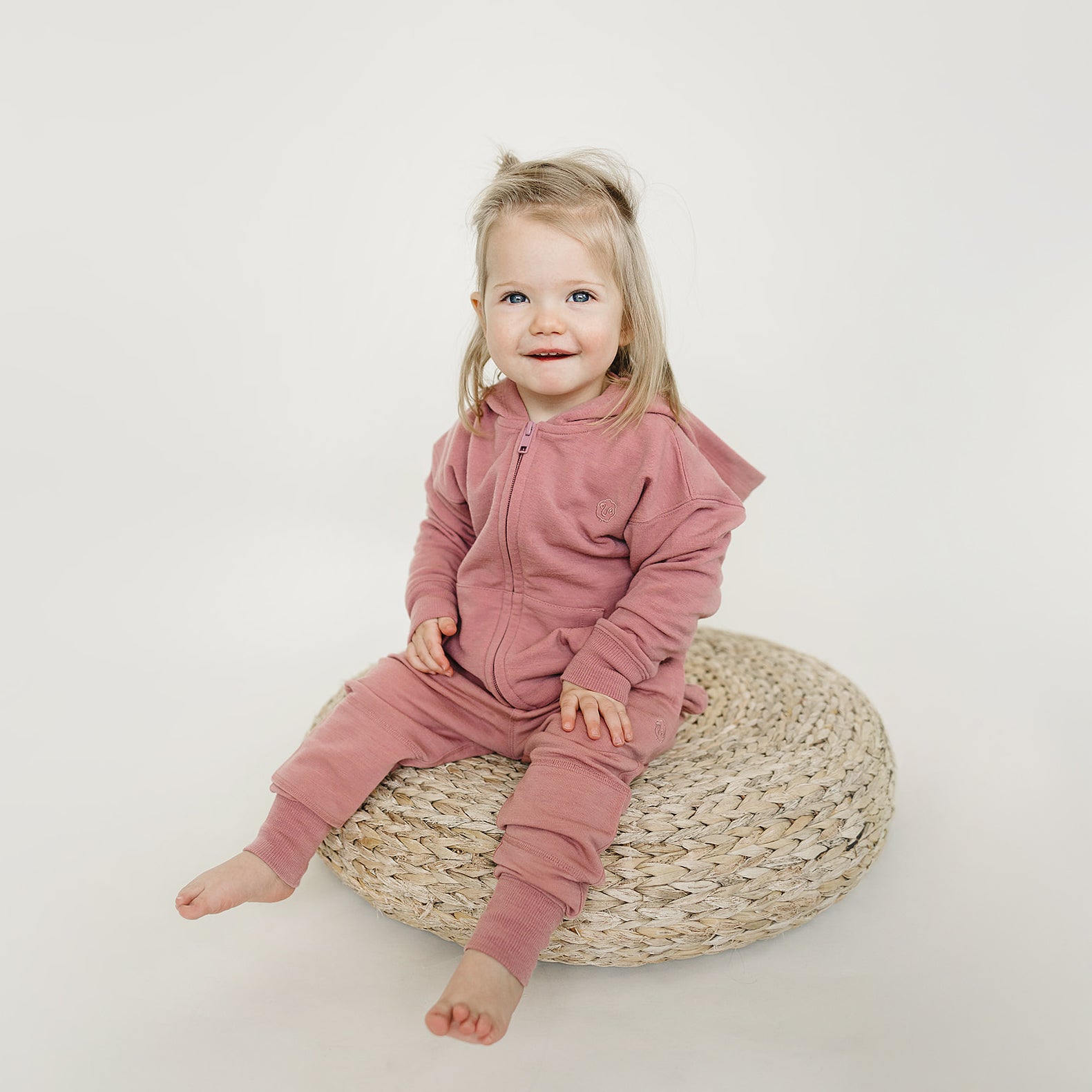 Kids Merino Wool Hoodie, Mauve Pink - Image 3