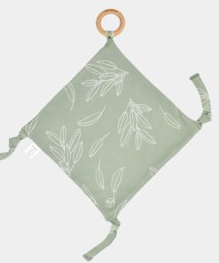 Lovey, Merino Wool and Organic Cotton with Removable Teething Ring, Sage