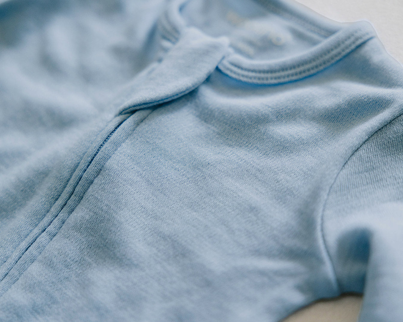 Footie Pajamas, Merino Wool, Blue - Image 5