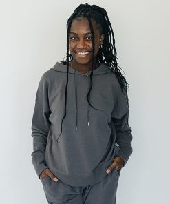 Women's Merino Wool Hoodie, Storm Gray