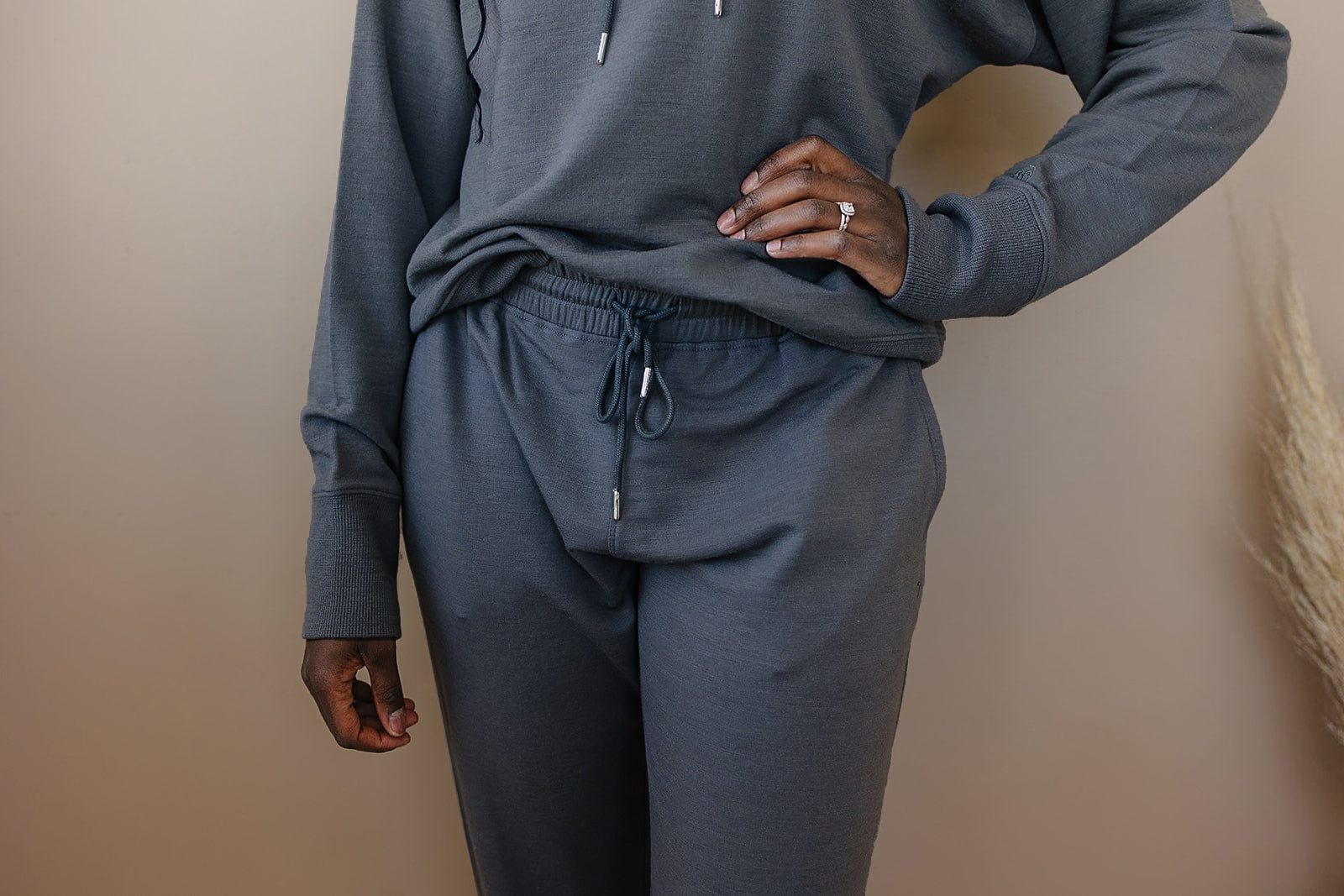 Women's Merino Wool Jogger, Storm Gray - Image 5