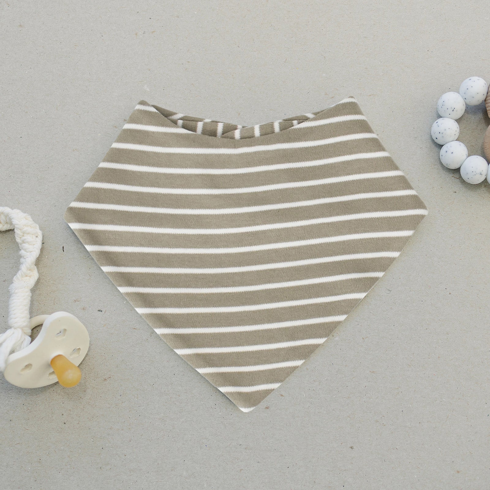 Bandana Bib Set, Merino Wool & Organic Cotton, Set of 2, Earth - Image 3