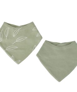 Bandana Bib Set, Merino Wool & Organic Cotton, Set of 2, Sage