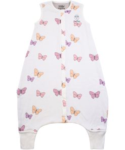Imperfect 4 Season Baby Sleep Bag with Feet, Merino Wool & Organic Cotton, Butterfly