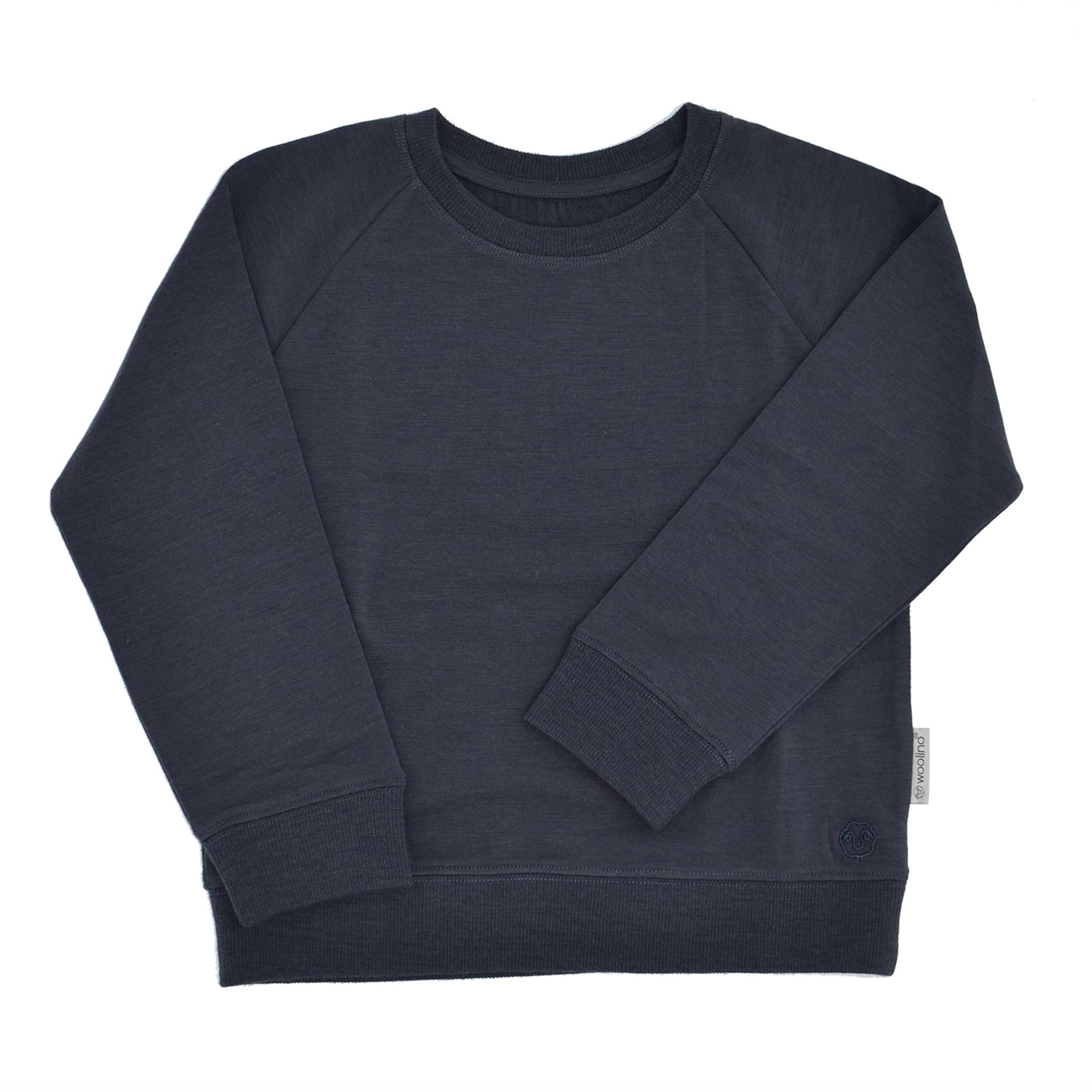 Kids Merino Wool Crew Neck Sweatshirt, Blueberry