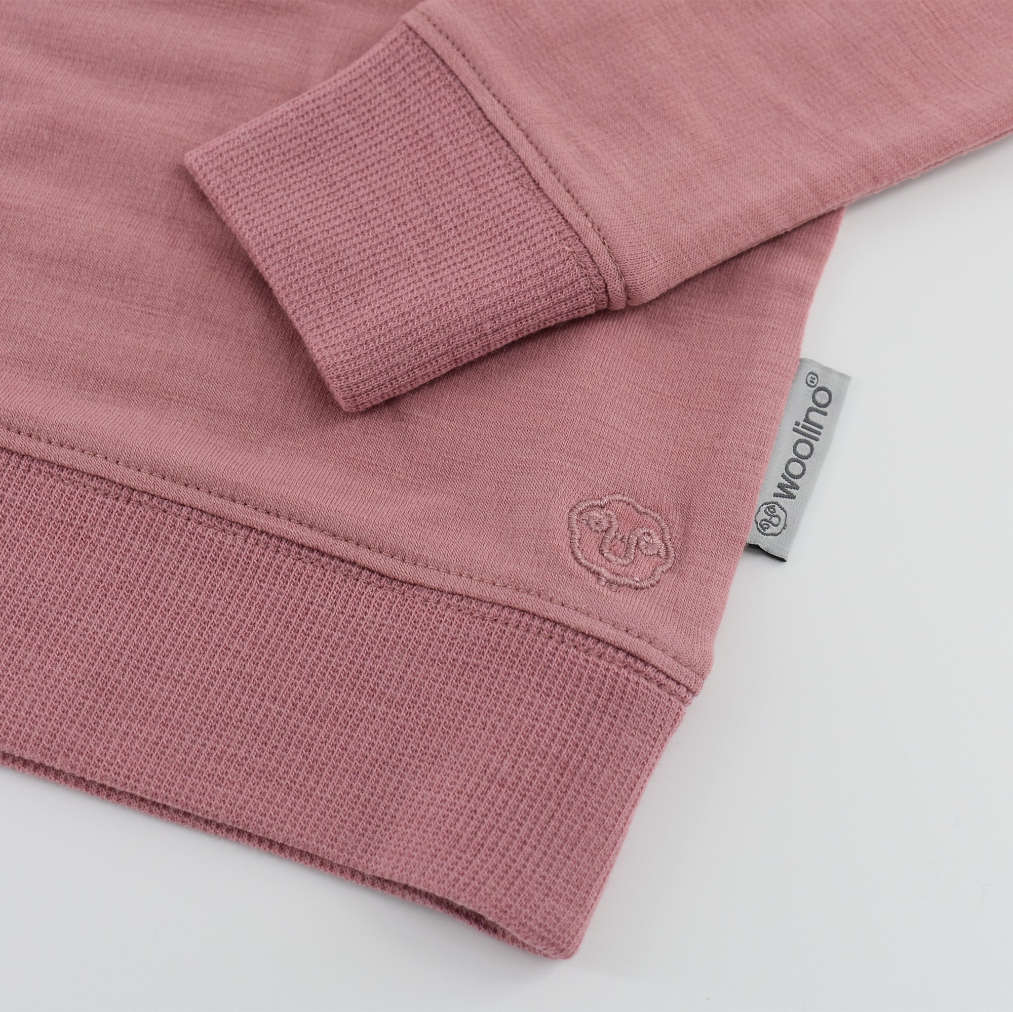 Kids Merino Wool Crew Neck Sweatshirt, Mauve Pink - Image 4