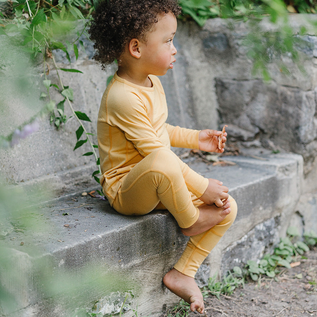 Kids Merino Wool Base Layer, Leggings, Honey - Image 5