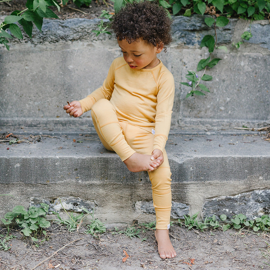 Kids Merino Wool Base Layer, Leggings, Honey - Image 3