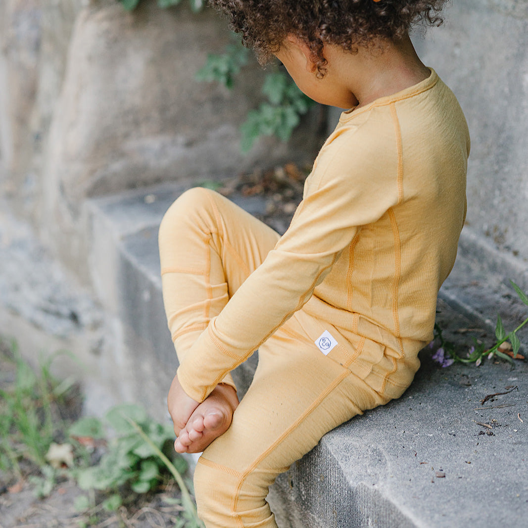Kids Merino Wool Base Layer, Leggings, Honey - Image 4