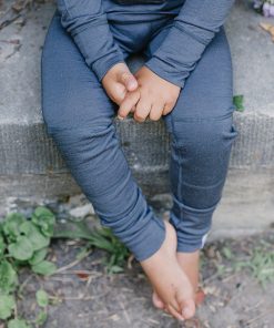 Kids Merino Wool Base Layer, Leggings, Storm Gray