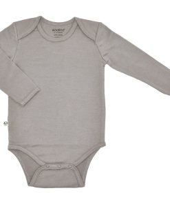 Baby Bodysuit, Long Sleeve, Merino Wool, Dove
