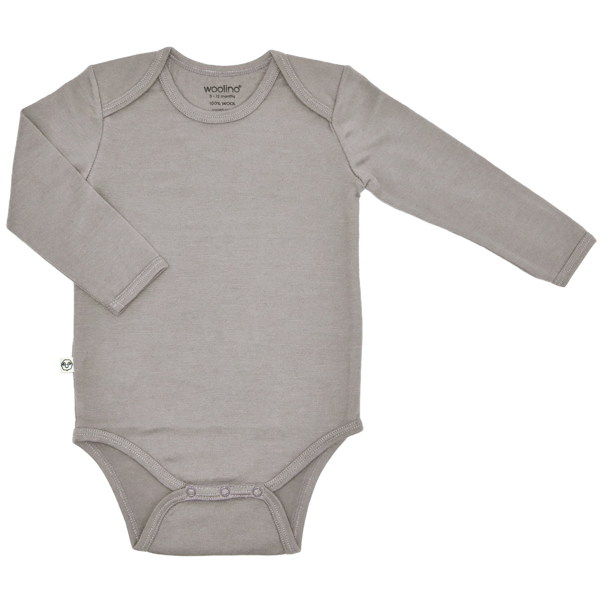 Baby Bodysuit, Long Sleeve, Merino Wool, Dove