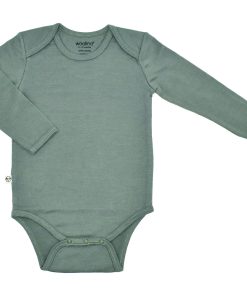 Baby Bodysuit, Long Sleeve, Merino Wool, Sage