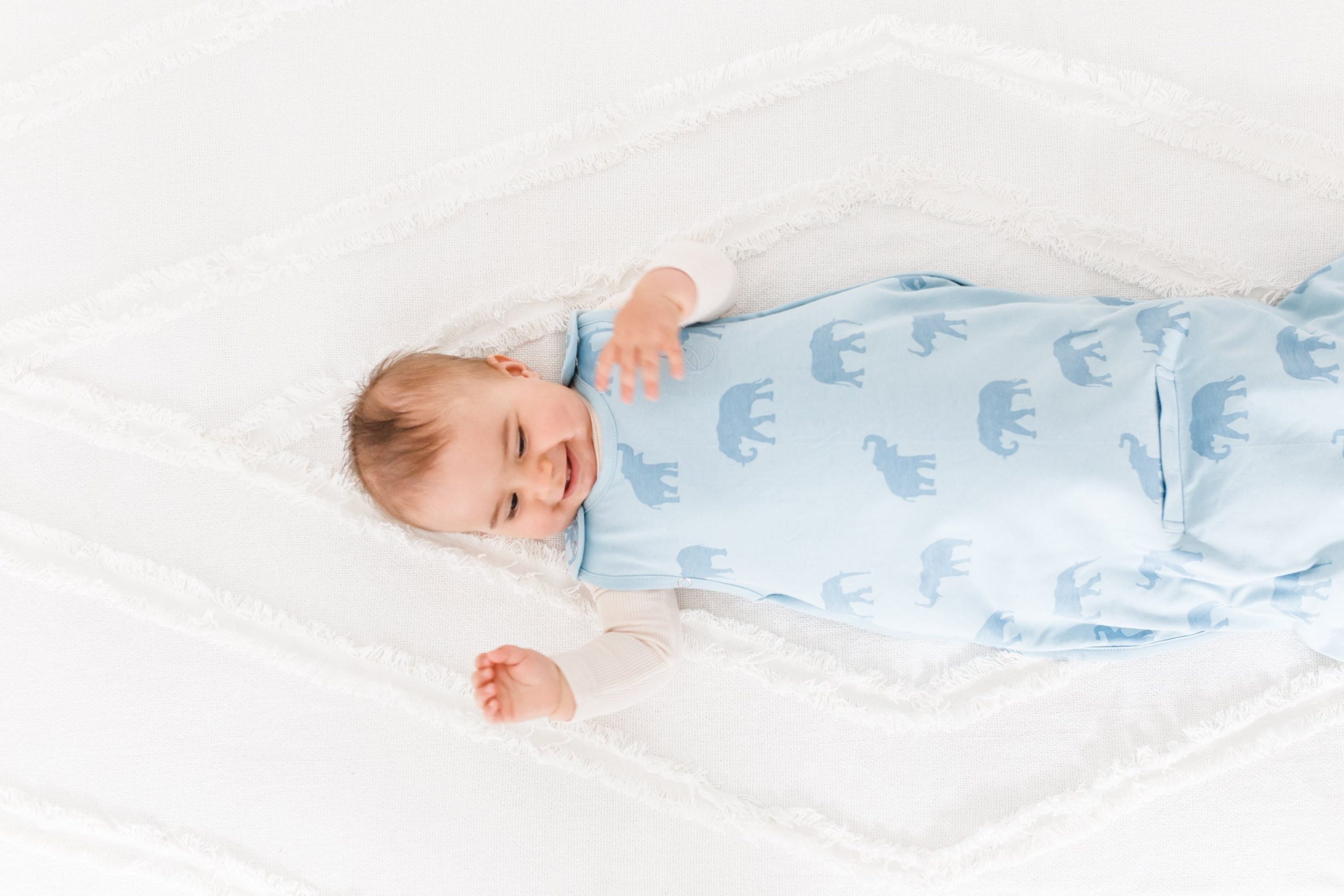 Ecolino Adjustable Baby Sleep Bag, Organic Cotton, Universal Size: 2 Months - 2 Years, Elephant - Image 3