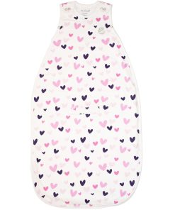 Imperfect Ecolino Adjustable Baby Sleep Bag, 100% Organic Cotton, Universal Size: 2 Months - 2 Years, Heart